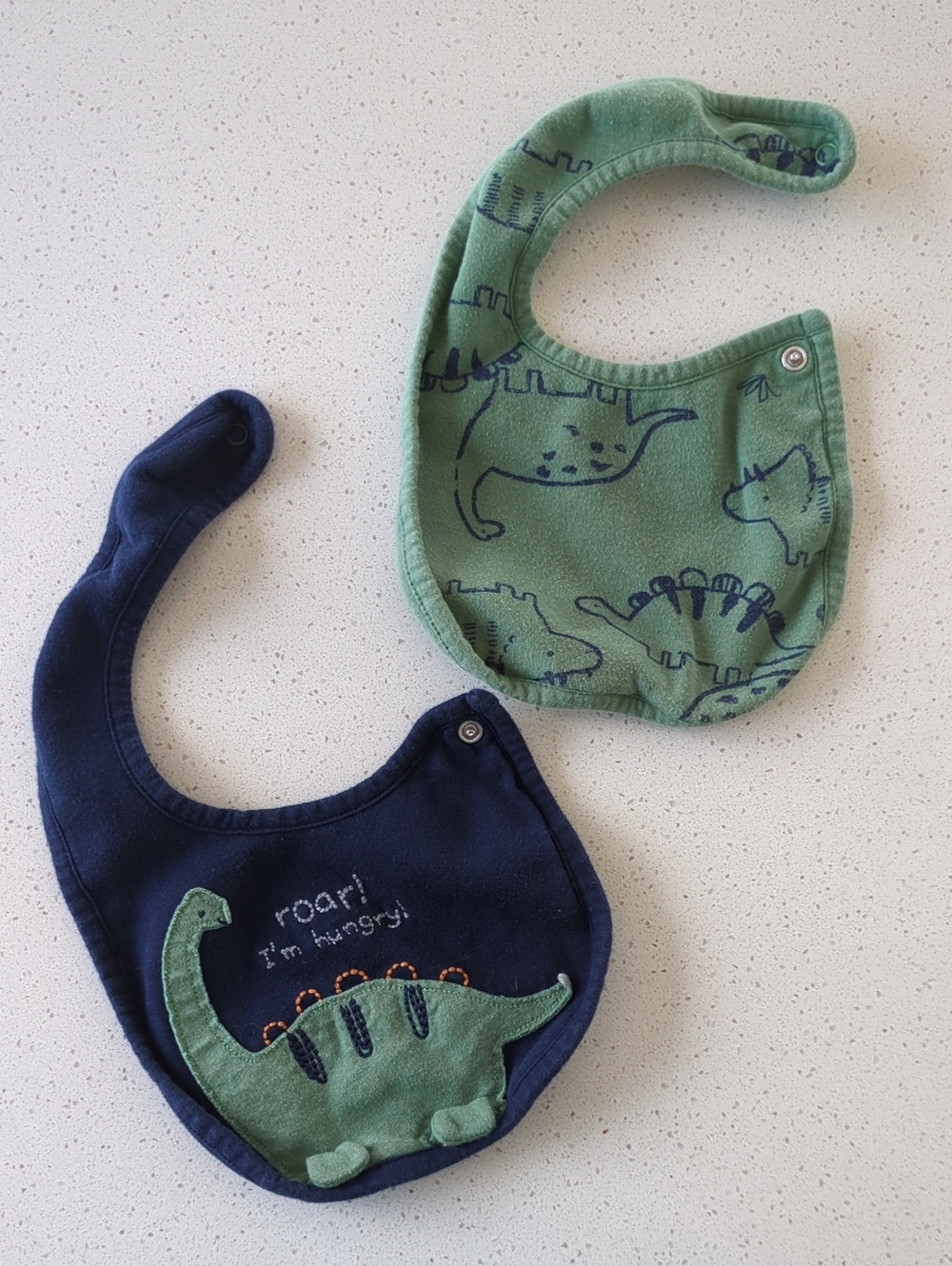FREE W Purchase Carter's Navy and Green Dinosaur Cotton Bib Duo